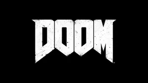 Doom Hd Black-and-white Lettering Wallpaper