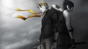 Dope Anime Naruto And Sasuke Bnw Wallpaper