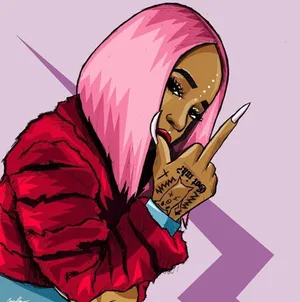 Dope Cartoon Pink Hair Wallpaper