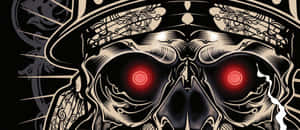 Dope Gangster Skull's Glowing Eyes Wallpaper
