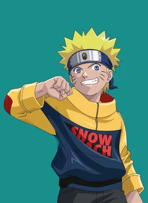 Dope Naruto Uzumaki In Casual Clothing Wallpaper