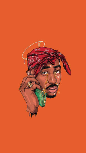 Dope Tupac With Red Bandanna Wallpaper