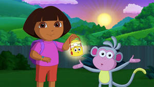 Dora The Explorer Night Light Adventure Wallpaper