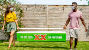 Dos Equis Seis Foot Cooler Promotion Wallpaper