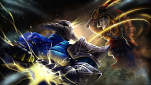 Dota 2 Juggernaut Fighting Sven Wallpaper