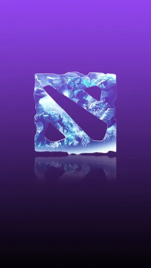 Dota 2 Logo Display - Captivating Glow On Purple Gradient Wallpaper