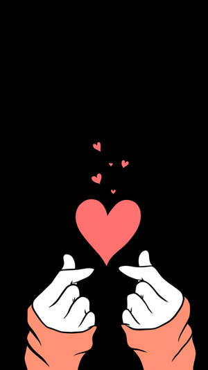 Double Finger Heart In The Dark Wallpaper