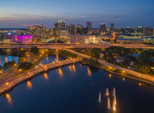 Downtown Orlando Florida Aerial View Wallpaper