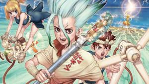 Dr Stone Senku And Friends Wallpaper