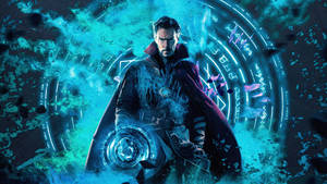 Dr Strange Blue Background Wallpaper