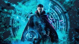Dr Strange Blue Background Wallpaper