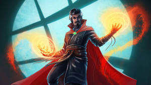 Dr Strange Manipulating Flames Wallpaper