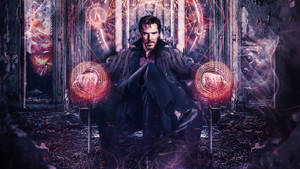 Dr Strange Sitting Magical Circles Wallpaper