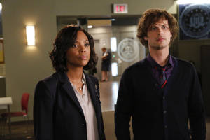 Dr. Tara Lewis And Dr. Spencer Reid From Criminal Minds Wallpaper