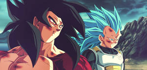 Dragon Ball Legends - Super Saiyan 4 Goku And Vegeta Wallpaper