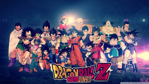 Dragon Ball Z Logo With Characters Wallpaper