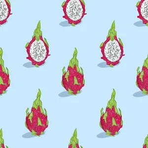 Dragonfruit Pattern Baby Blue Background Wallpaper