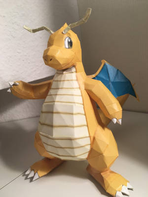 Dragonite Paper Model Wallpaper