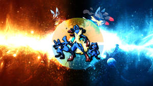 Dramatic Riolu Evolution Line Wallpaper