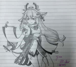 Drawing Of Yae Miko Pfp Wallpaper