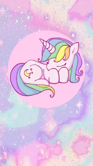 “dream Big And Believe In Magic With A Lisa Frank Unicorn” Wallpaper