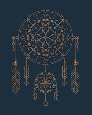 Dream Catcher Navy Blue Wallpaper