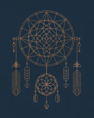 Dream Catcher Navy Blue Wallpaper