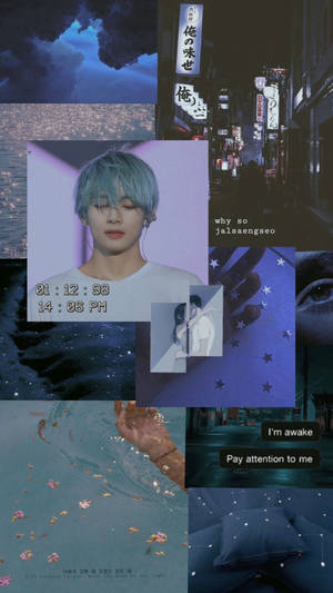 Dreamy Bts V Phone Screen Aesthetic Wallpaper