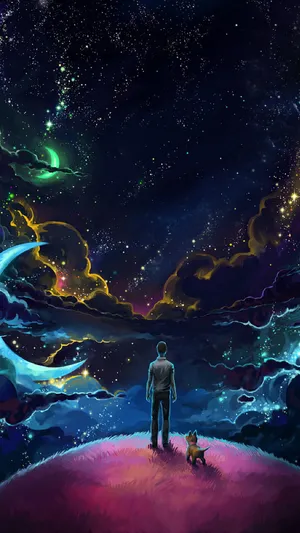 Dreamy Neon Moon Wallpaper