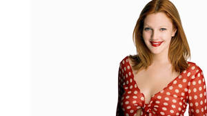 Drew Barrymore In Red Top Wallpaper