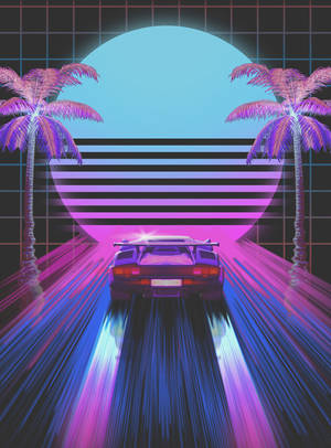 Driving Freely Into The 80s Wallpaper