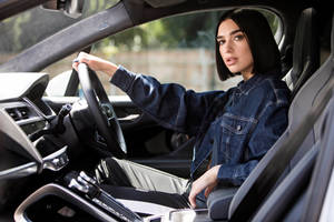 Dua Lipa Driving Photoshoot Wallpaper