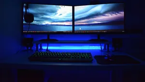 Dual Monitor Sky Desk Wallpaper