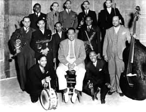 Duke Ellingtonand Orchestra Vintage Photo Wallpaper