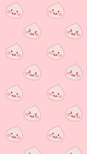 Dumplings Pattern Pastel Pink Background Wallpaper