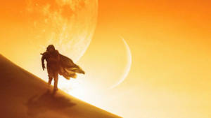 Dune 2021 Yellow Graphic Art Wallpaper