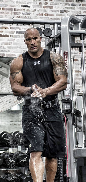 Dwayne The Rock Johnson Gym Powder Wallpaper