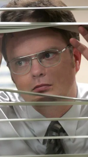 Dwight Schrute Silently Surveying His Domain Wallpaper