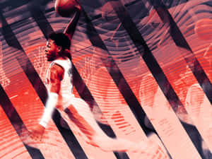 Dynamic Basketball Player Dunk Art Wallpaper