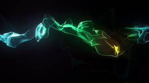 Dynamic Blue Green Light Smoke Wallpaper