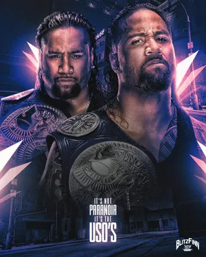 Dynamic Duo - Jey Uso And Jimmy Uso Posing For A Wrestling Poster Wallpaper