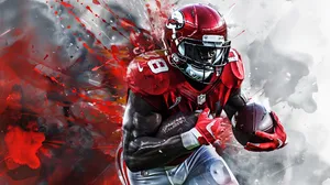 Dynamic Football Player Artistic Background Wallpaper