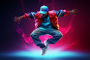 Dynamic Hip Hop Dancerin Action Wallpaper
