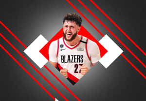 Dynamic Illustration Of Bosnian Basketball Star Jusuf Nurkic Wallpaper