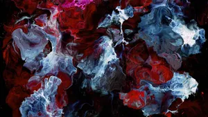 Dynamic Red Blue Marble Paint Wallpaper
