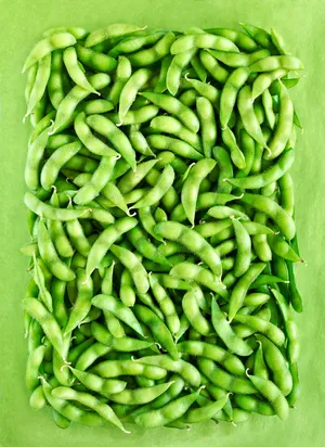 Edamame Beans Arranged In Square Wallpaper