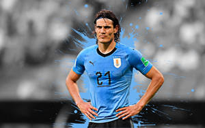 Edinson Cavani In Action For Uruguay National Football Team Wallpaper