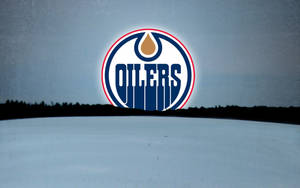 Edmonton Oilers Nhl Logo Winter View Wallpaper