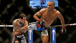 Edson Barboza Kicking His Opponent Wallpaper