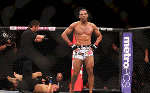 Edson Barboza Standing In The Ring Wallpaper